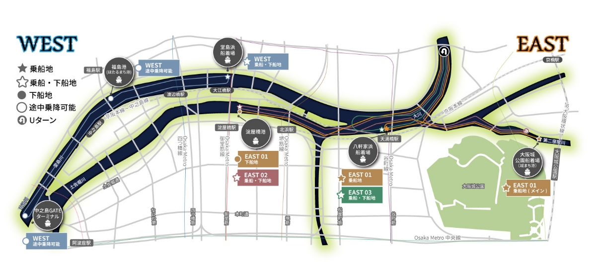 東側航路・西側航路マップ